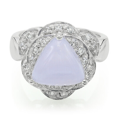 Bague en argent et Agate zonée bleue