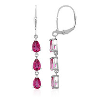 Boucles d'oreilles en argent et Topaze rose