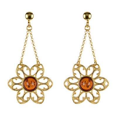 Boucles d'oreilles en argent et Ambre baltique (dagen)