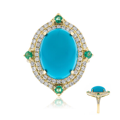 Bague en or et Turquoise Sleeping Beauty