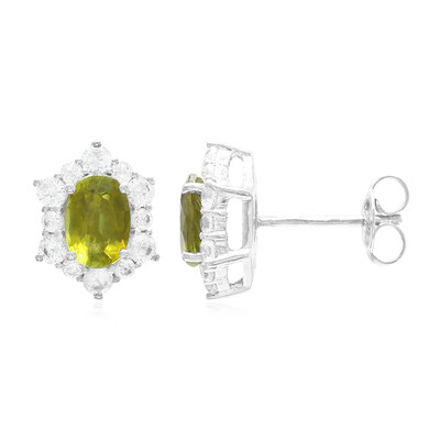 Boucles d'oreilles en argent et Tourmaline cuprifère