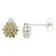 Boucles d'oreilles en argent et Diamant fantaisie