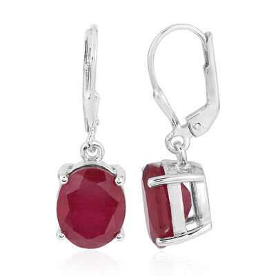 Boucles d'oreilles en argent et Rubis de Madagascar