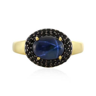 Bague en argent et Saphir étoilé bleu