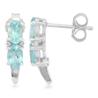 Boucles d'oreilles en argent et Apatite bleue
