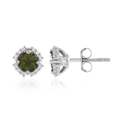 Boucles d'oreilles en argent et Moldavite