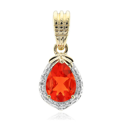 Pendentif en or et Opale de feu mexicaine AAA
