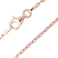 Chaîne mailles forçat – 50 cm – argent plaqué or rose