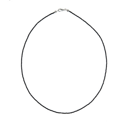 Collier en argent et Spinelle noir