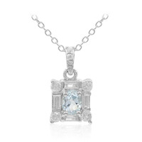 Collier en argent et Topaze bleu ciel