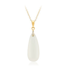 Collier en argent et Calcédoine blanche