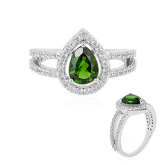 Bague en argent et Diopside de Russie