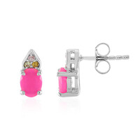 Boucles d'oreilles en argent et Opale rose d'Éthiopie