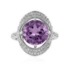 Bague en argent et Améthyste Rose de France