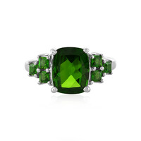 Bague en argent et Diopside de Russie