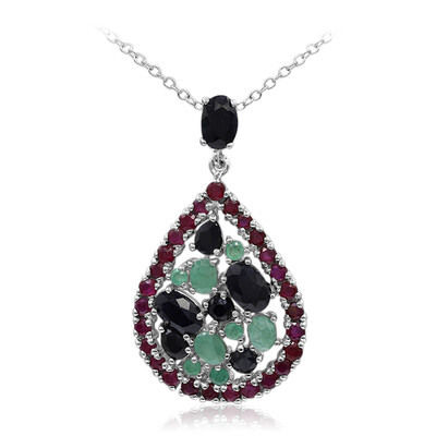 Collier en argent et Saphir noir