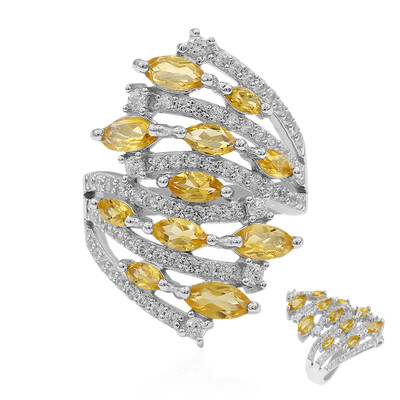 Bague en argent et Citrine