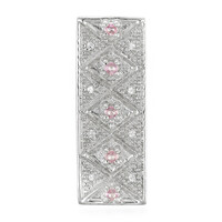 Pendentif en argent et Saphir rose de Ceylan