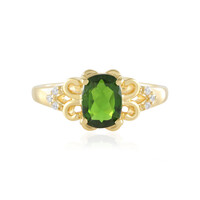Bague en argent et Diopside de Russie