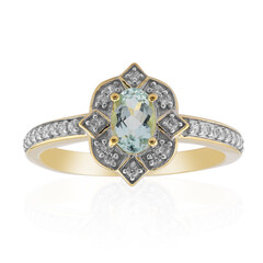 Bague en or et Béryl vert menthe du Nigeria