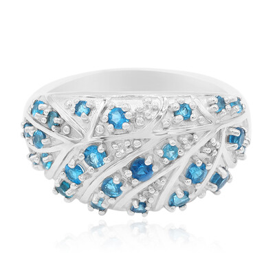 Bague en argent et Apatite bleu roi