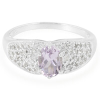 Bague en argent et Améthyste Rose de France
