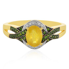 Bague en argent et Saphir jaune de Madagascar