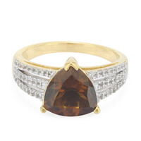 Bague en argent et Quartz cognac