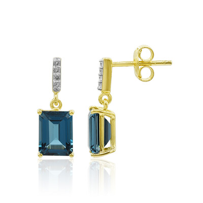 Boucles d'oreilles en argent et Topaze bleu de Londres