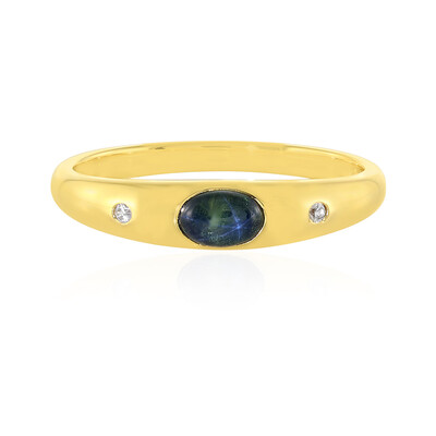 Bague en argent et Saphir étoilé bleu