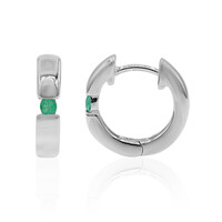 Boucles d'oreilles en argent et Emeraude