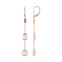 Boucles d'oreilles en argent et Améthyste Rose de France (KM by Juwelo)