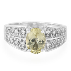 Bague en argent et Apatite Citron