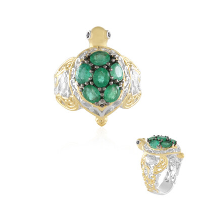Bague en argent et Emeraude de Zambie (Gems en Vogue)