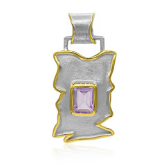 Pendentif en argent et Améthyste Rose de France