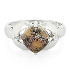 Bague en argent et Jaspe dendritique de Sonora