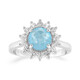 Bague en argent et Quartz bleu pastel