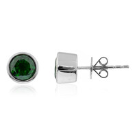 Boucles d'oreilles en platine et Diopside de Russie