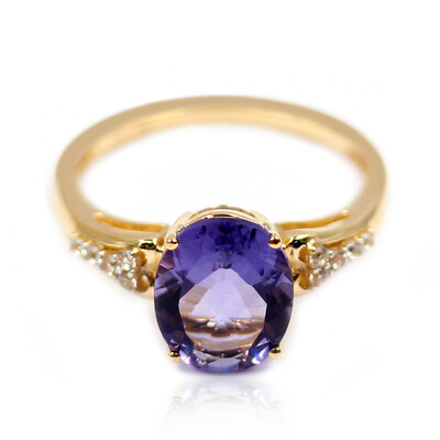 Bague en or et Quartz Myrtille