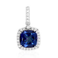 Pendentif en argent et Topaze bleu roi