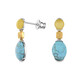 Boucles d'oreilles en argent et Turquoise (dagen)