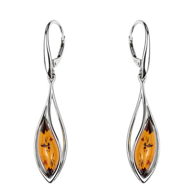 Boucles d'oreilles en argent et Ambre baltique (dagen)