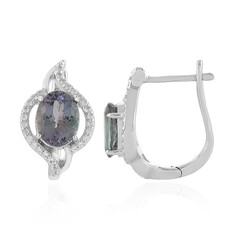 Boucles d'oreilles en argent et Tanzanite non chauffée