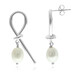 Boucles d'oreilles en argent et Perle blanche de culture d'eau douce (Joias do Paraíso)