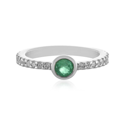 Bague en argent et Emeraude de Russie