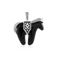 Pendentif en argent et Agate noire (Desert Chic)