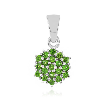 Pendentif en argent et Diopside de Russie