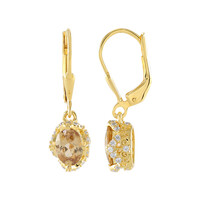 Boucles d'oreilles en argent et Zircon jaune canari