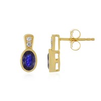 Boucles d'oreilles en argent et Saphir bleu de Madagascar
