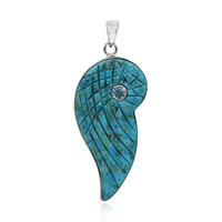 Pendentif en argent et Turquoise bleue de Mohavie (Art of Nature)